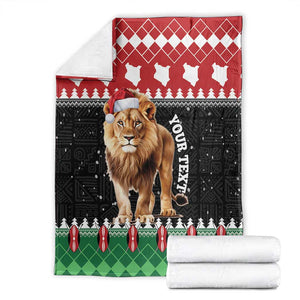 Personalized Kenya Christmas Blanket Lion Santa - Heri Ya Krismasi!