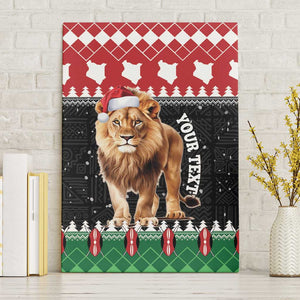 Personalized Kenya Christmas Canvas Wall Art Lion Santa - Heri Ya Krismasi!