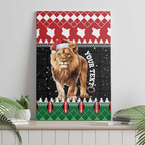 Personalized Kenya Christmas Canvas Wall Art Lion Santa - Heri Ya Krismasi!