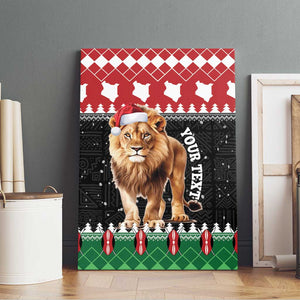 Personalized Kenya Christmas Canvas Wall Art Lion Santa - Heri Ya Krismasi!