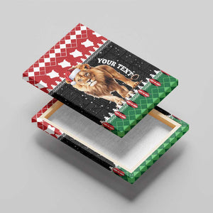 Personalized Kenya Christmas Canvas Wall Art Lion Santa - Heri Ya Krismasi!