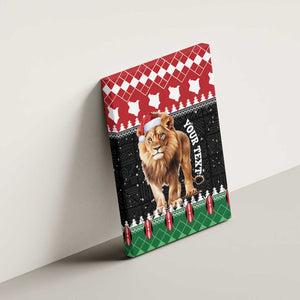 Personalized Kenya Christmas Canvas Wall Art Lion Santa - Heri Ya Krismasi!