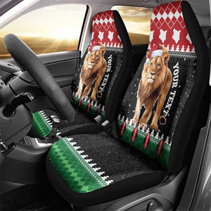 Personalized Kenya Christmas Car Seat Cover Lion Santa - Heri Ya Krismasi!