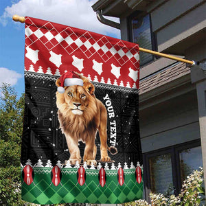 Personalized Kenya Christmas Garden Flag Lion Santa - Heri Ya Krismasi!