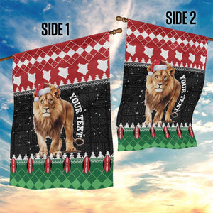 Personalized Kenya Christmas Garden Flag Lion Santa - Heri Ya Krismasi!