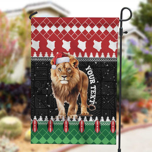 Personalized Kenya Christmas Garden Flag Lion Santa - Heri Ya Krismasi!