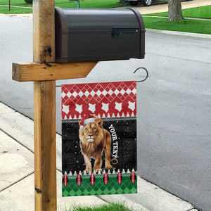 Personalized Kenya Christmas Garden Flag Lion Santa - Heri Ya Krismasi!