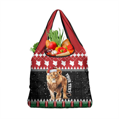 Personalized Kenya Christmas Grocery Bag Lion Santa - Heri Ya Krismasi!