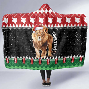 Personalized Kenya Christmas Hooded Blanket Lion Santa - Heri Ya Krismasi!