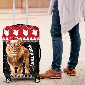 Personalized Kenya Christmas Luggage Cover Lion Santa - Heri Ya Krismasi!