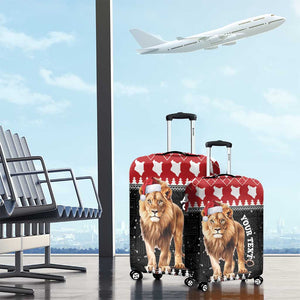 Personalized Kenya Christmas Luggage Cover Lion Santa - Heri Ya Krismasi!