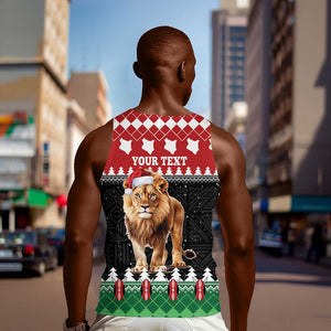 Personalized Kenya Christmas Men Tank Top Lion Santa - Heri Ya Krismasi!