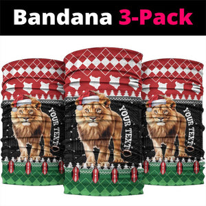 Personalized Kenya Christmas Neck Gaiter Lion Santa - Heri Ya Krismasi! LT14