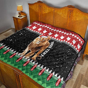 Personalized Kenya Christmas Quilt Lion Santa - Heri Ya Krismasi!