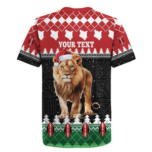 Personalized Kenya Christmas Rugby Jersey Lion Santa - Heri Ya Krismasi!