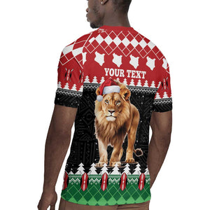 Personalized Kenya Christmas Rugby Jersey Lion Santa - Heri Ya Krismasi!