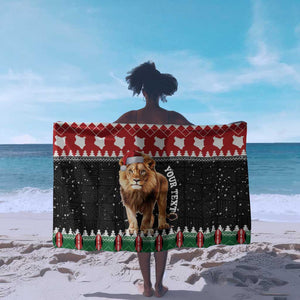 Personalized Kenya Christmas Sarong Lion Santa - Heri Ya Krismasi!