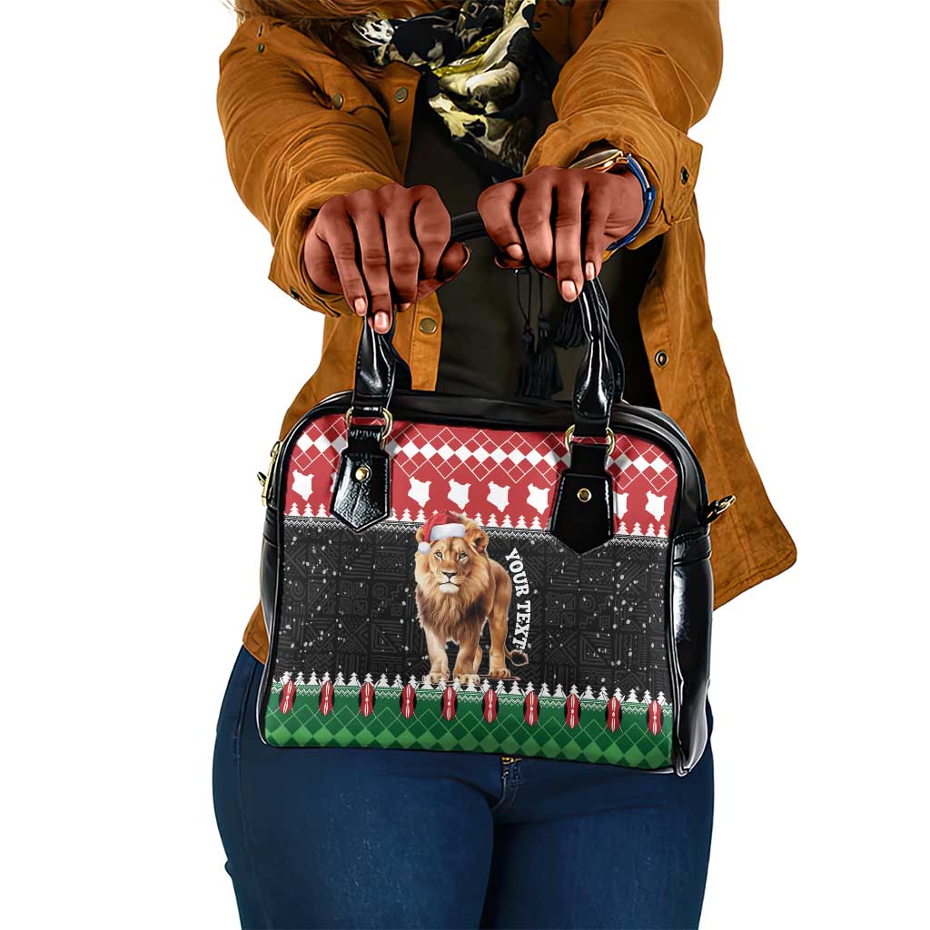 Personalized Kenya Christmas Shoulder Handbag Lion Santa - Heri Ya Krismasi!