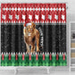 Personalized Kenya Christmas Shower Curtain Lion Santa - Heri Ya Krismasi!