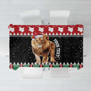 Personalized Kenya Christmas Tablecloth Lion Santa - Heri Ya Krismasi!