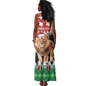 Personalized Kenya Christmas Tank Maxi Dress Lion Santa - Heri Ya Krismasi!