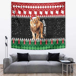 Personalized Kenya Christmas Tapestry Lion Santa - Heri Ya Krismasi!