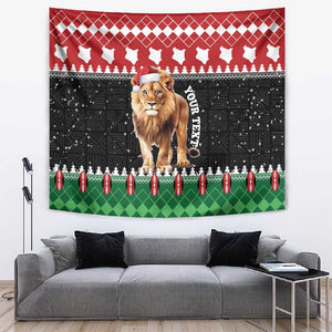 Personalized Kenya Christmas Tapestry Lion Santa - Heri Ya Krismasi!