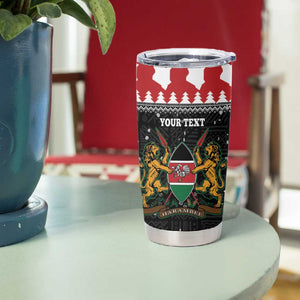 Personalized Kenya Christmas Tumbler Cup Lion Santa - Heri Ya Krismasi!