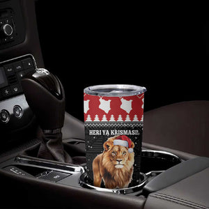 Personalized Kenya Christmas Tumbler Cup Lion Santa - Heri Ya Krismasi!