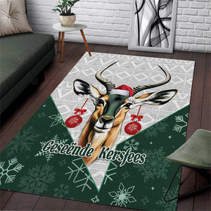 South Africa Springboks Christmas Area Rug Bokke Santa - Geseende Kersfees