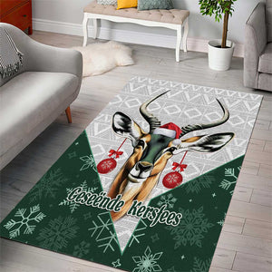 South Africa Springboks Christmas Area Rug Bokke Santa - Geseende Kersfees