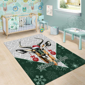 South Africa Springboks Christmas Area Rug Bokke Santa - Geseende Kersfees