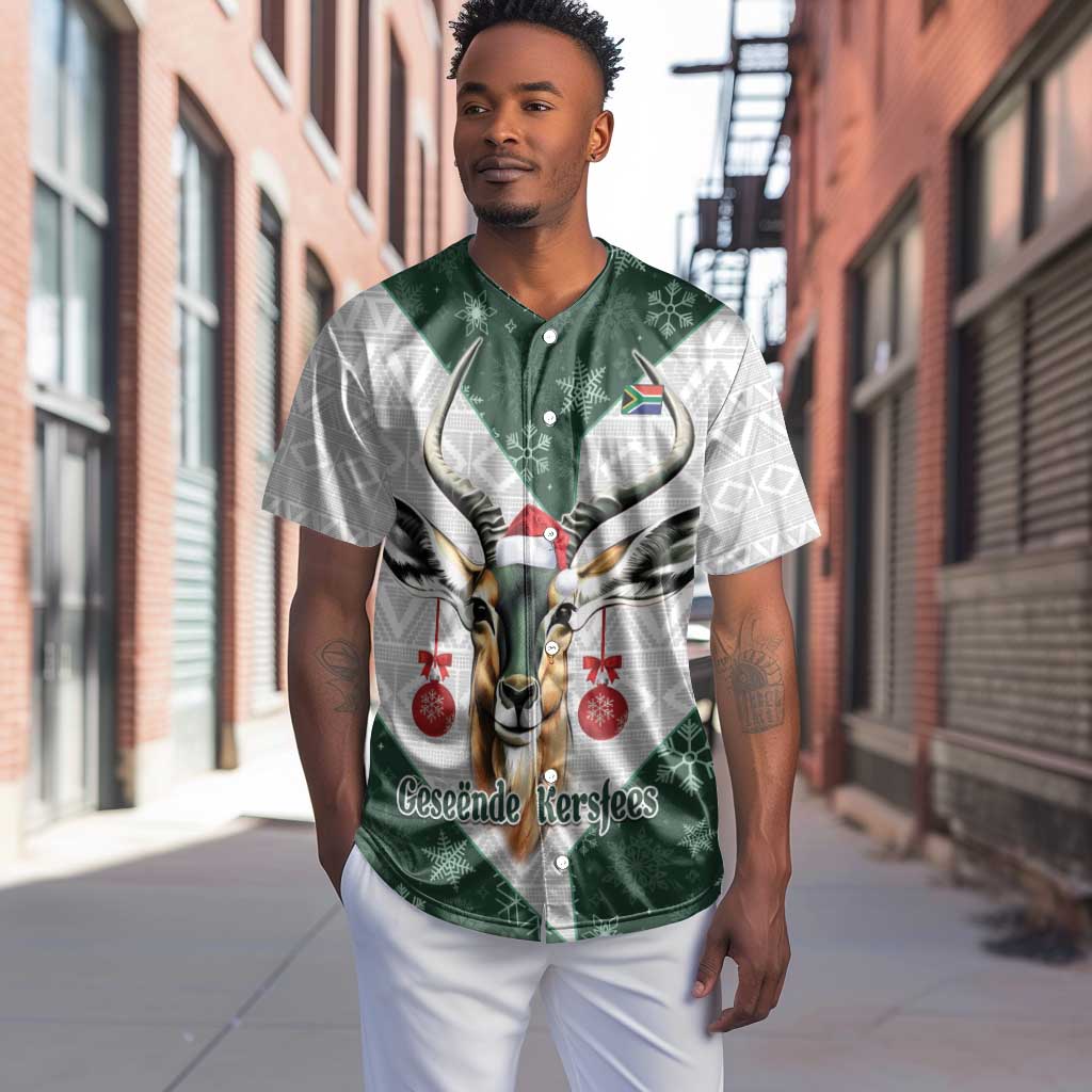 South Africa Springboks Christmas Baseball Jersey Bokke Santa - Geseende Kersfees