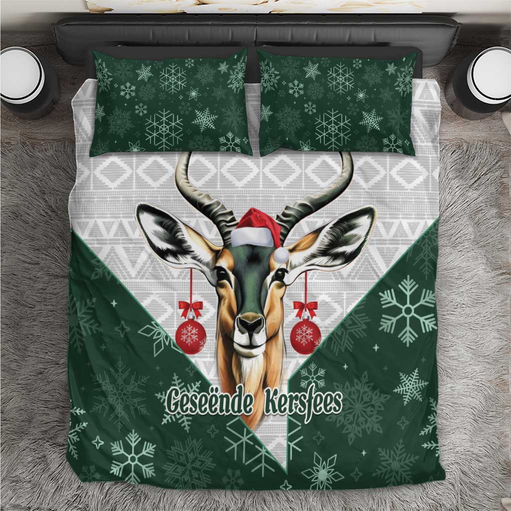 South Africa Springboks Christmas Bedding Set Bokke Santa - Geseende Kersfees