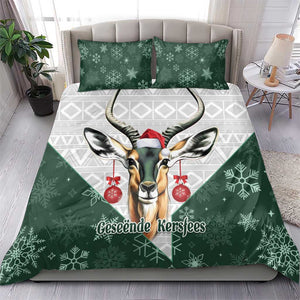 South Africa Springboks Christmas Bedding Set Bokke Santa - Geseende Kersfees