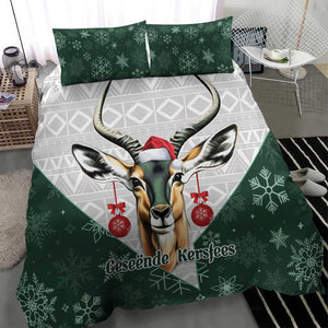 South Africa Springboks Christmas Bedding Set Bokke Santa - Geseende Kersfees