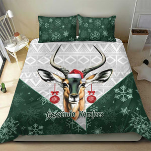 South Africa Springboks Christmas Bedding Set Bokke Santa - Geseende Kersfees