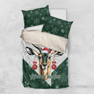 South Africa Springboks Christmas Bedding Set Bokke Santa - Geseende Kersfees