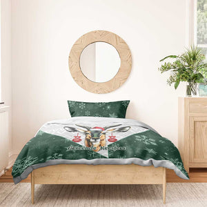 South Africa Springboks Christmas Bedding Set Bokke Santa - Geseende Kersfees