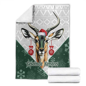 South Africa Springboks Christmas Blanket Bokke Santa - Geseende Kersfees