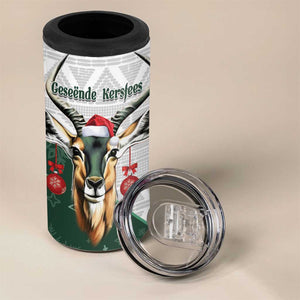 South Africa Springboks Christmas 4 in 1 Can Cooler Tumbler Bokke Santa - Geseende Kersfees