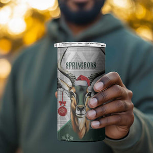 South Africa Springboks Christmas 4 in 1 Can Cooler Tumbler Bokke Santa - Geseende Kersfees