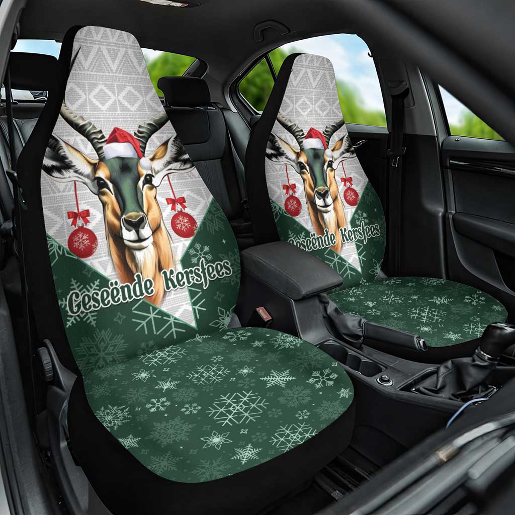 South Africa Springboks Christmas Car Seat Cover Bokke Santa - Geseende Kersfees