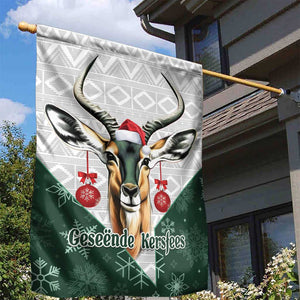 South Africa Springboks Christmas Garden Flag Bokke Santa - Geseende Kersfees