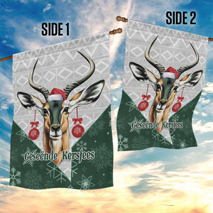 South Africa Springboks Christmas Garden Flag Bokke Santa - Geseende Kersfees