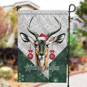 South Africa Springboks Christmas Garden Flag Bokke Santa - Geseende Kersfees