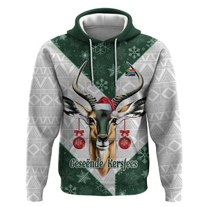 South Africa Springboks Christmas Hoodie Bokke Santa - Geseende Kersfees