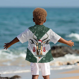 South Africa Springboks Christmas Kid Hawaiian Shirt Bokke Santa - Geseende Kersfees