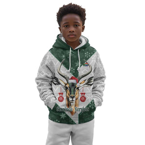 South Africa Springboks Christmas Kid Hoodie Bokke Santa - Geseende Kersfees