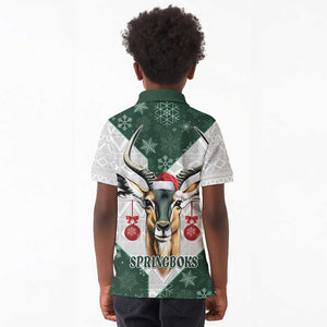 South Africa Springboks Christmas Kid Polo Shirt Bokke Santa - Geseende Kersfees